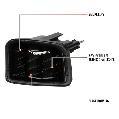 2015-2021 Subaru WRX / 2015-2017 WRX STI Sequential Front Bumper LED Turn Signal Lights (Matte Black Housing/Smoked Lens)