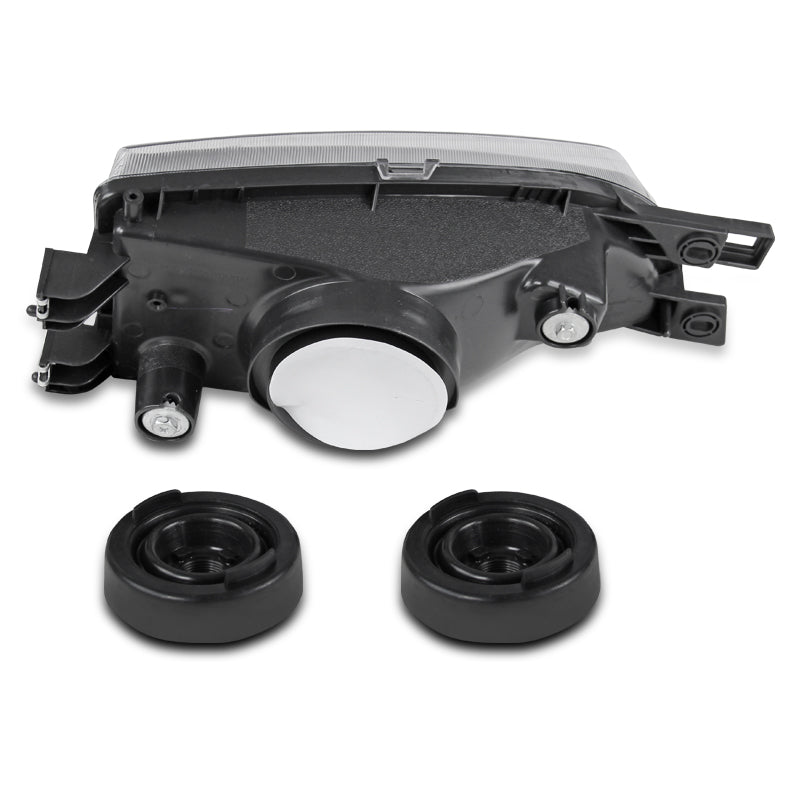 1995-2001 Subaru Impreza Factory Style Crystal Headlights w/ Amber Lens Corner Signal Lights (Matte Black Housing/Clear Lens)