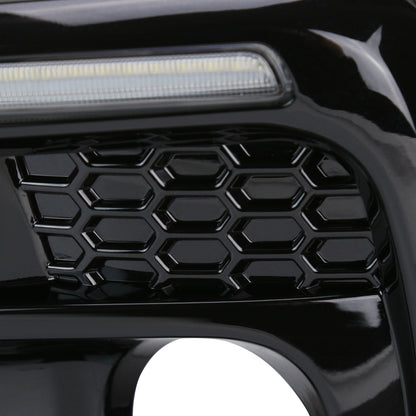 2018-2021 Subaru Impreza WRX STI LED Sequential Switchback Signal Fog Light Bezels (Glossy Black Housing/Clear Lens)