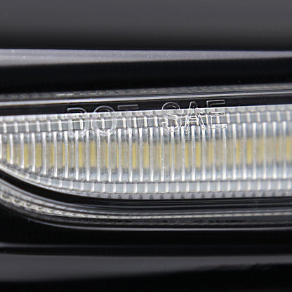 2018-2021 Subaru Impreza WRX STI LED Sequential Switchback Signal Fog Light Mesh Bezels (Glossy Black Housing/Clear Lens)