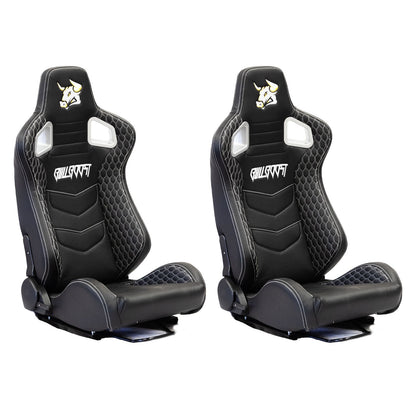 Bull Boost Adjustable Racing Lowered Ultra Max Bucket Seat w/ Seat Rails