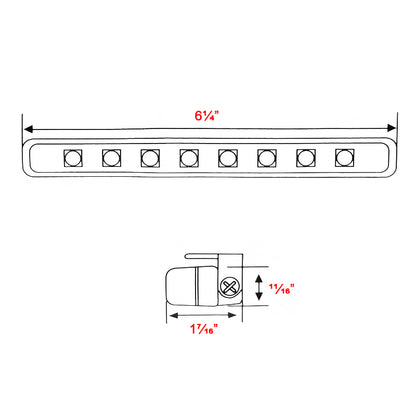 Universal 4W 8 LED 6000K Daytime Running Lights (Chrome Housing/Clear Lens)