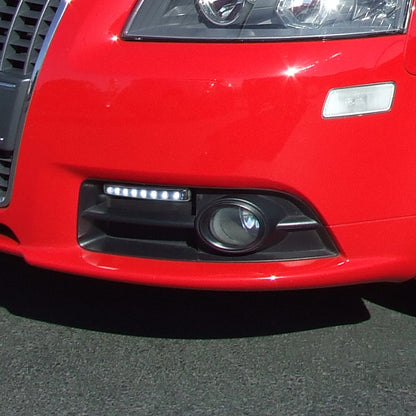 Universal 4W 8 LED 6000K Daytime Running Lights (Matte Black Housing/Clear Lens)