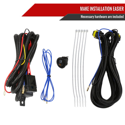 2011-2019 Chrysler 200/300 Dodge Challenger Jeep Grand Cherokee H11 Fog Lights (Chrome Housing/Clear Lens)