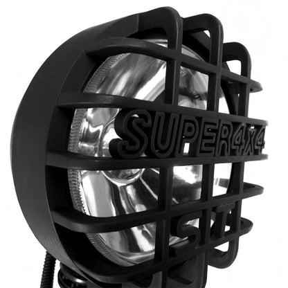 Universal Off Road 6" H3 Black Round Fog Lights w/ Mesh Guard - 2PC