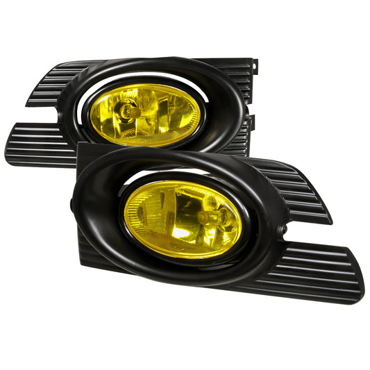 2001-2002 Honda Accord Sedan H11 Fog Lights Kit (Chrome Housing/Yellow Lens)