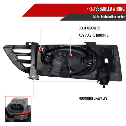 2003-2005 Honda Accord Coupe H11 Fog Lights Kit (Chrome Housing/Clear Lens)