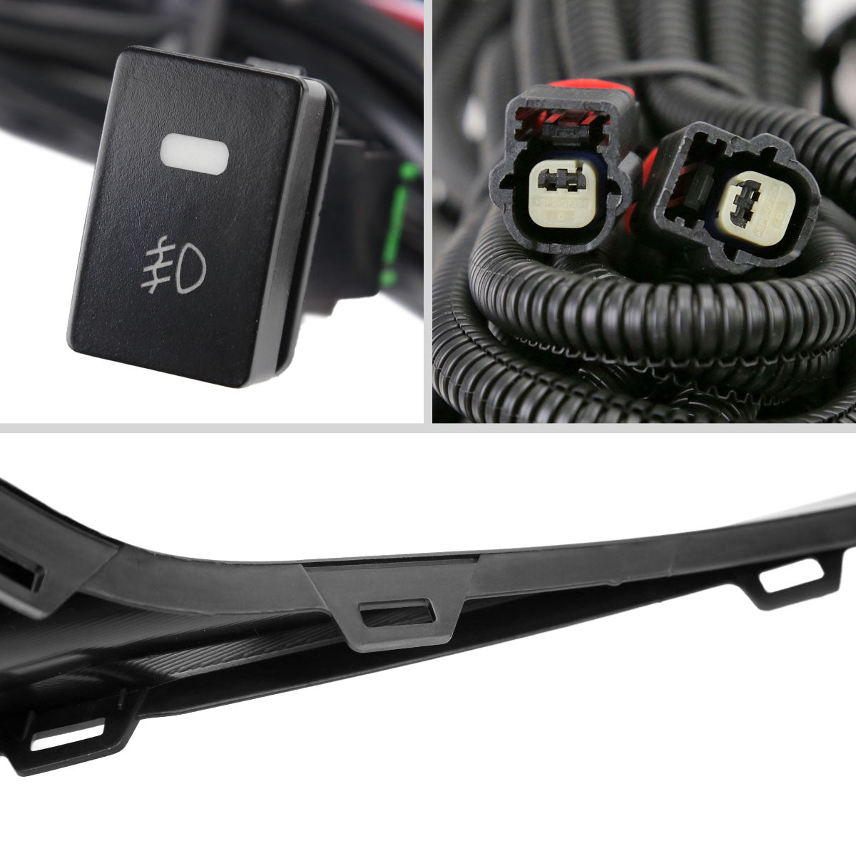 2021-2022 Honda Accord Sedan LED Fog Lights Kit (Glossy Black Housing/Clear Lens)