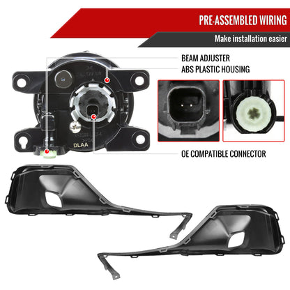 2021-2022 Honda Accord Sedan LED Fog Lights Kit (Glossy Black Housing/Clear Lens)