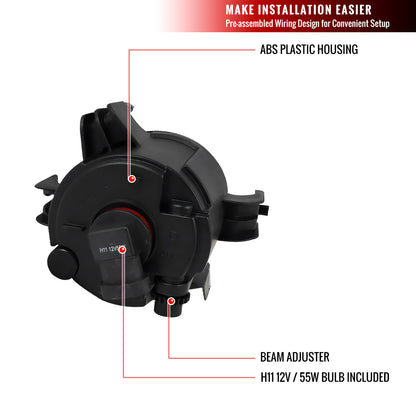 2004-2006 Nissan Quest/Altima H11 Fog Lights Kit (Chrome Housing/Clear Lens)