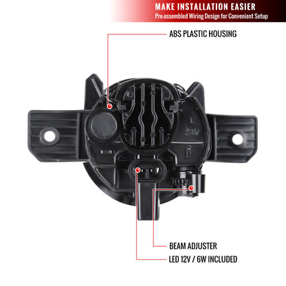 2019-2021 Nissan Altima 12v/6w LED Fog Lights Kit (Chrome Housing/Clear Lens)