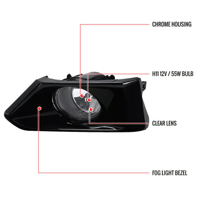 2019-2020 Nissan Altima H11 Fog Lights Kit (Chrome Housing/Clear lens)