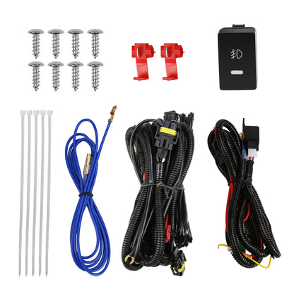 2013-2015 Toyota Avalon H11 Fog Lights Kit w/ Switch & Wiring Harness (Chrome Housing/Clear Lens)