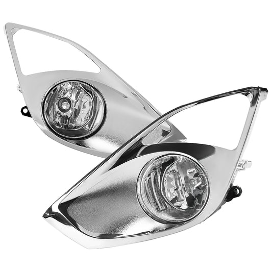 2013-2015 Toyota Avalon H11 Fog Lights Kit w/ Switch & Wiring Harness (Chrome Housing/Clear Lens)