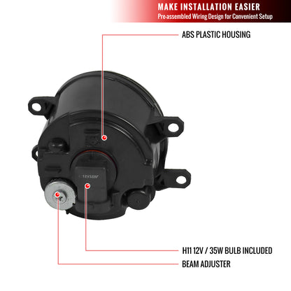 2007-2009 Toyota Camry H11 Fog Lights Kit (Chrome Housing/Clear Lens)