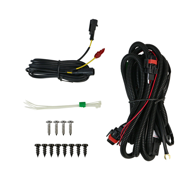 2012-2014 Toyota Camry SMD LED Projector Fog Lights w/ Switch, Wiring Harness, & Chrome Bezels(Chrome Housing/Clear Lens)