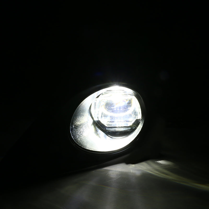 2012-2014 Toyota Camry SMD LED Projector Fog Lights w/ Switch, Wiring Harness, & Black Bezels (Chrome Housing/Clear Lens)