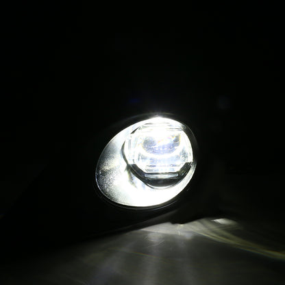 2012-2014 Toyota Camry SMD LED Projector Fog Lights w/ Switch, Wiring Harness, & Black Bezels (Chrome Housing/Clear Lens)