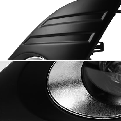 2012-2014 Toyota Camry SMD LED Projector Fog Lights w/ Switch, Wiring Harness, & Black Bezels (Chrome Housing/Clear Lens)