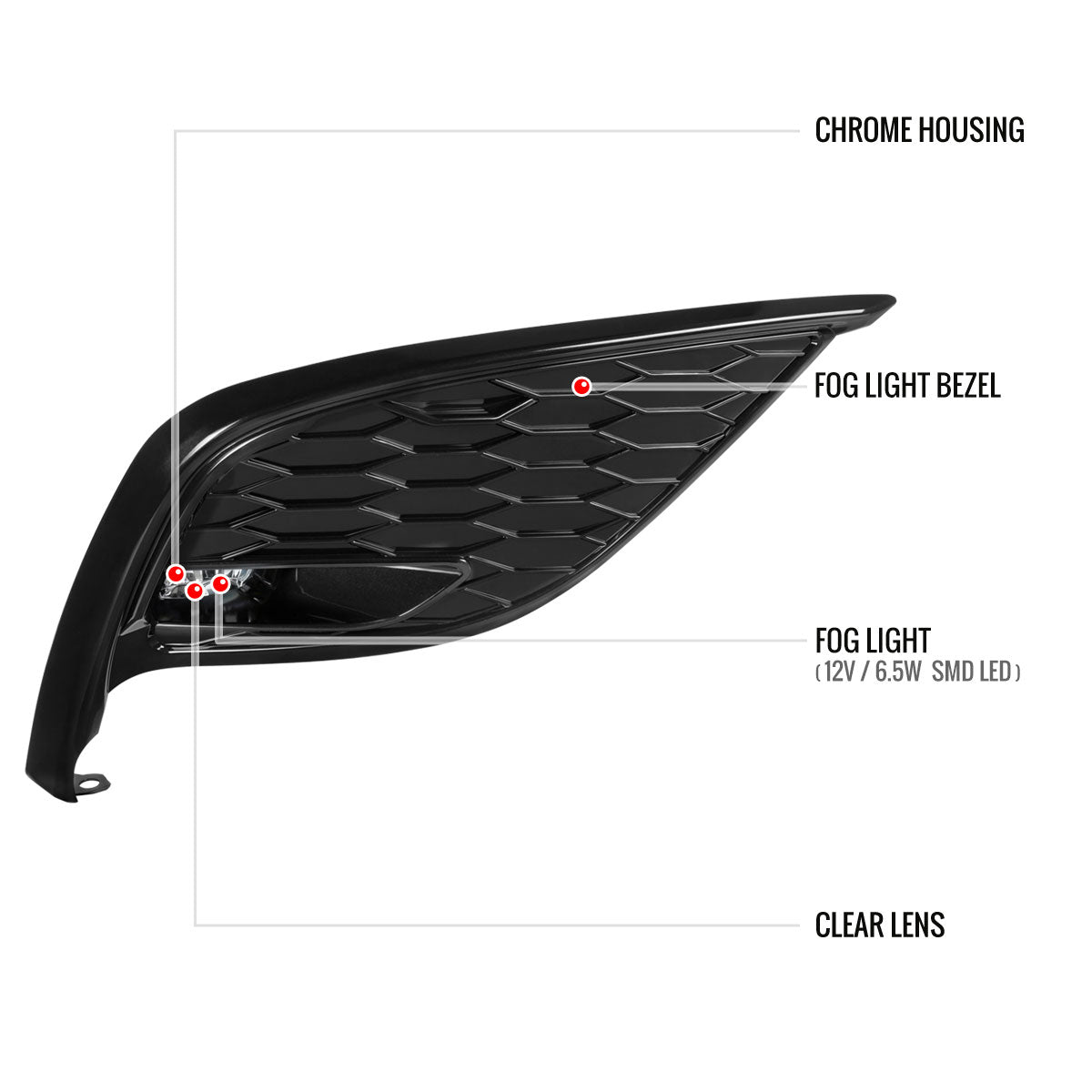 2021-2023 Toyota Camry SE/XSE Full LED Fog Lights Kit (Chrome Housing/Clear Lens)