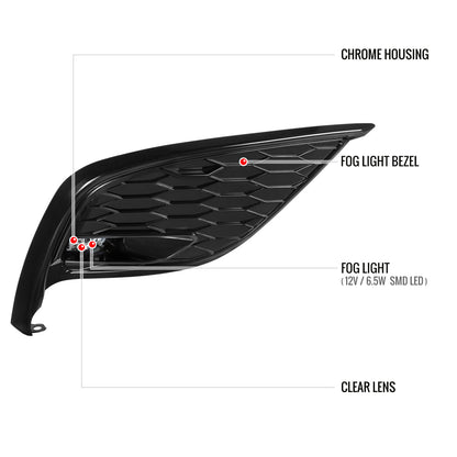 2021-2023 Toyota Camry SE/XSE Full LED Fog Lights Kit (Chrome Housing/Clear Lens)