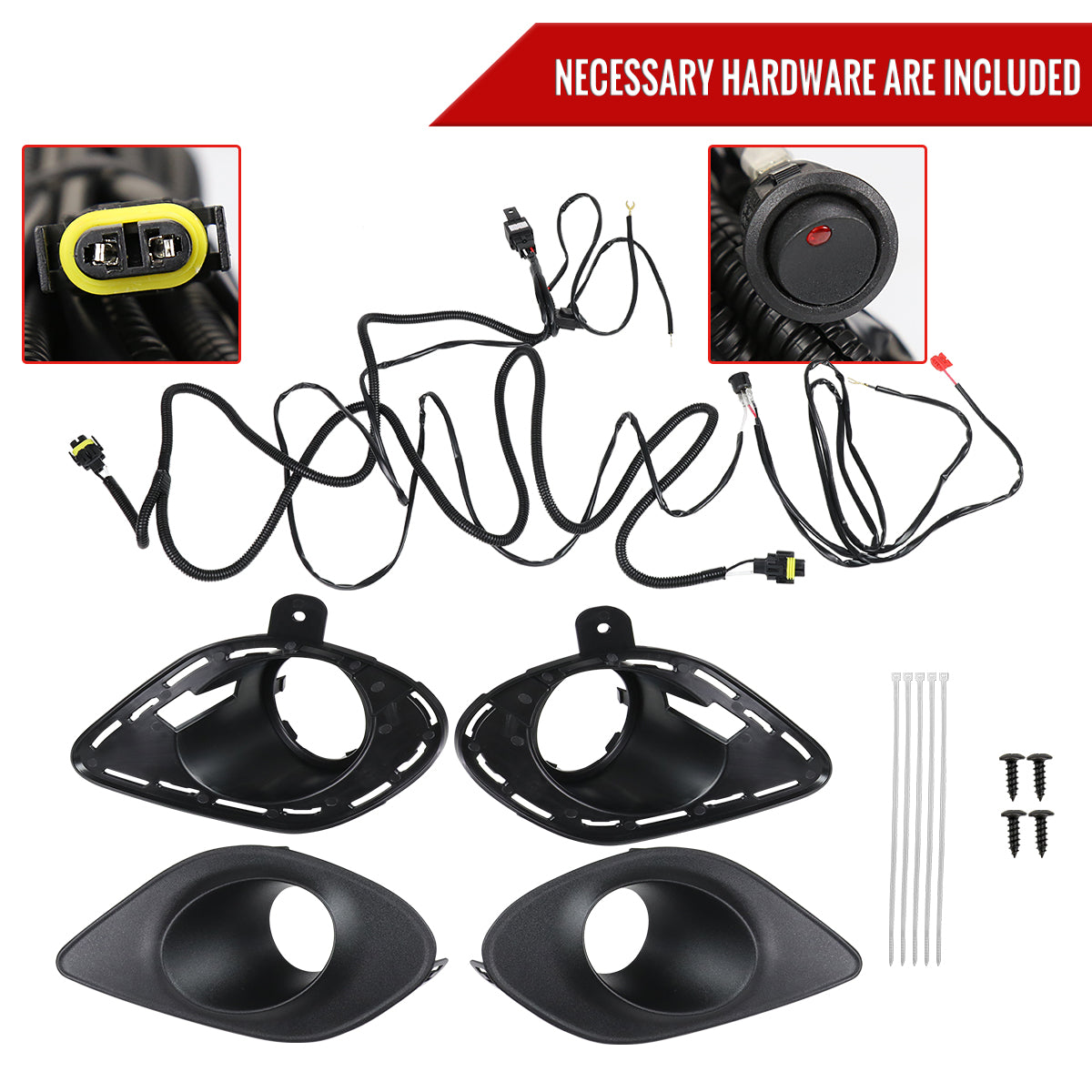 2015-2020 Dodge Charger H11 Projector Fog Lights Kit (Chrome Housing/Clear Lens)