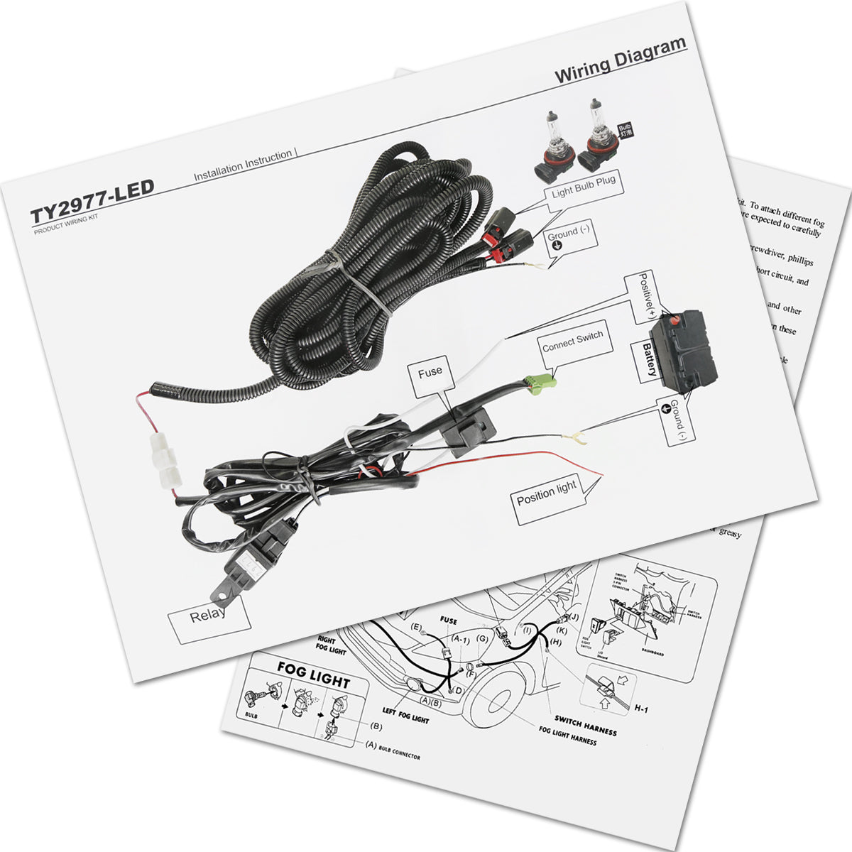 2020-2021 Toyota C-HR LED Fog Light Kit (Chrome Housing/Clear Lens)