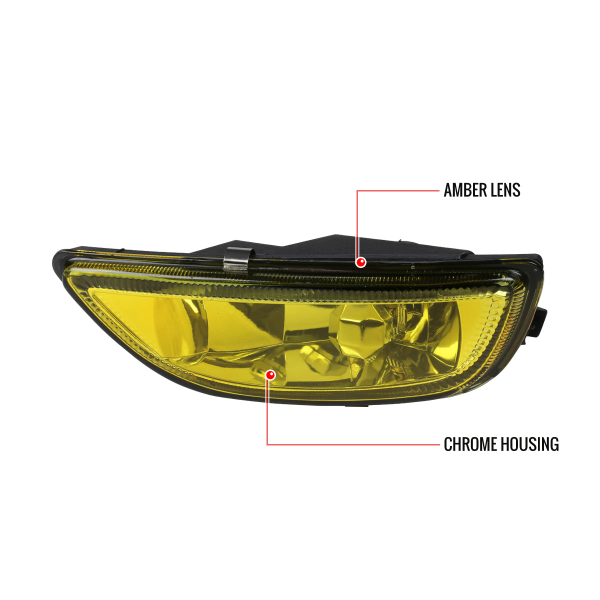 2001-2002 Toyota Corolla H3 Fog Lights (Chrome Housing/Yellow Lens)
