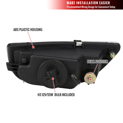 2001-2002 Toyota Corolla H3 Fog Lights (Chrome Housing/Yellow Lens)