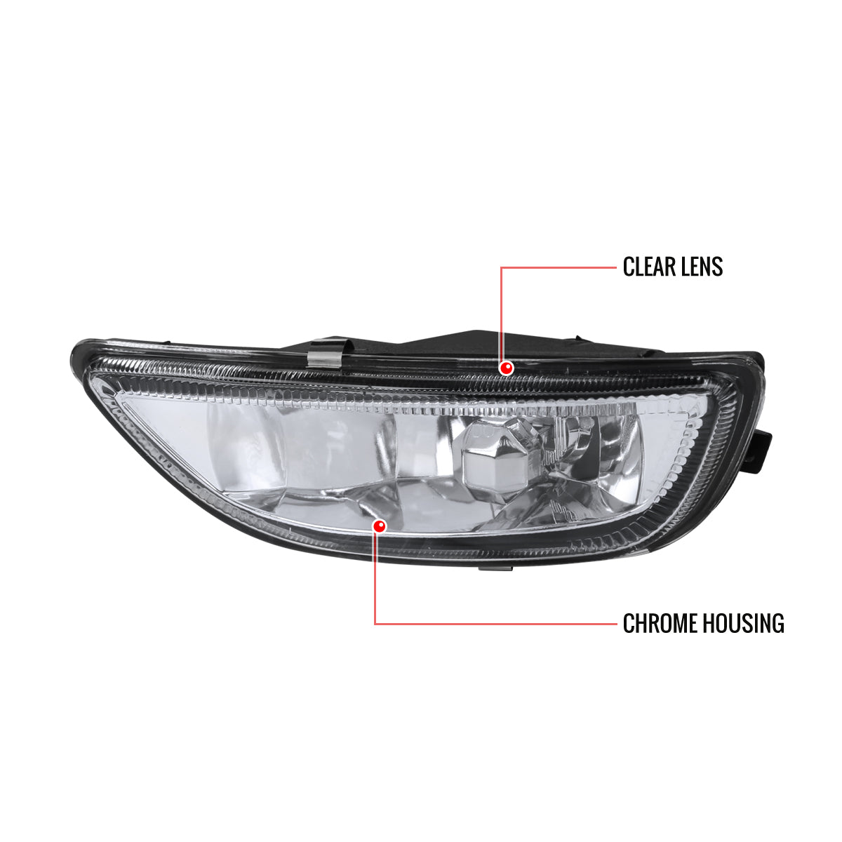 2001-2002 Toyota Corolla H3 Fog Lights (Chrome Housing/Clear Lens)