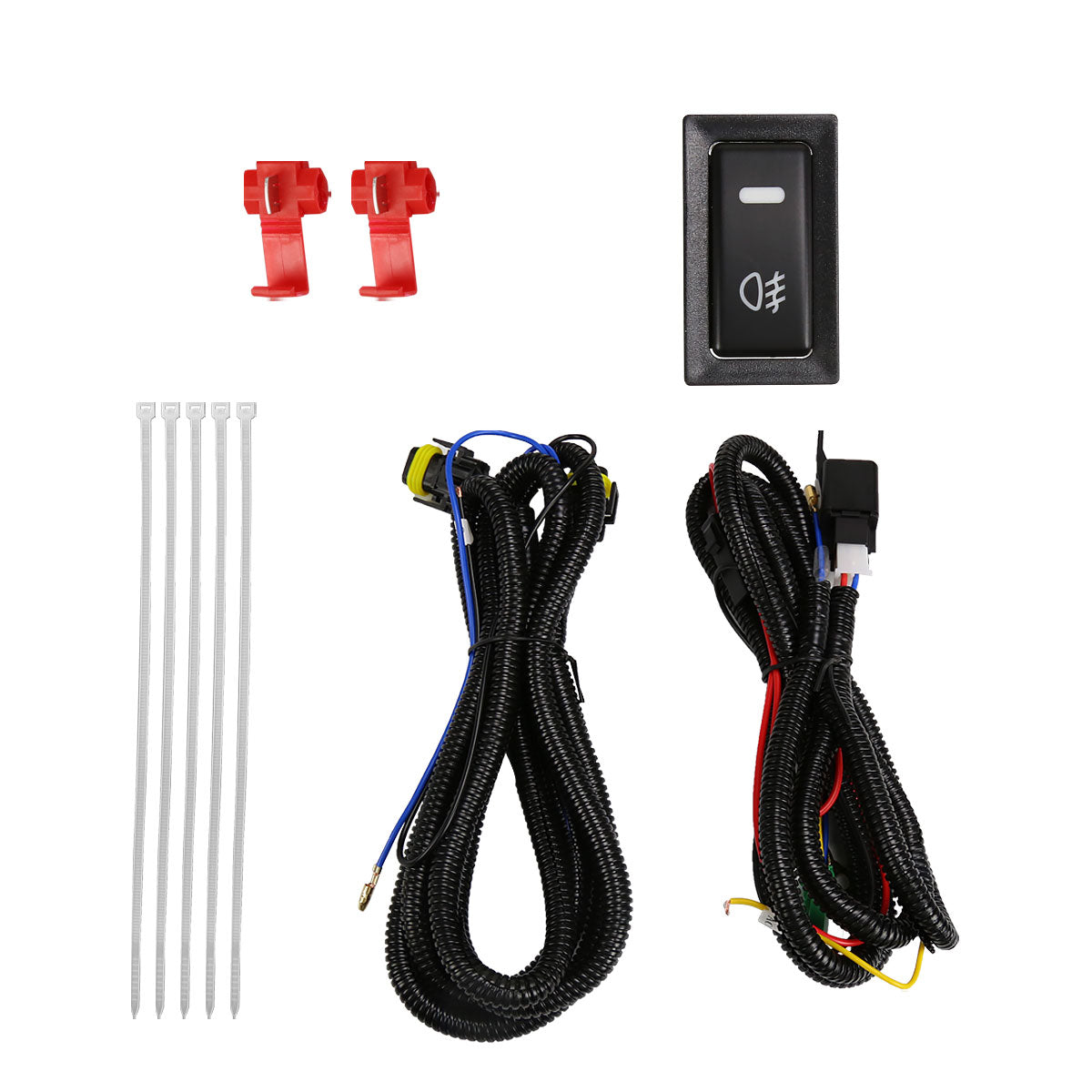 2003-2004 Toyota Corolla H3 Fog Lights Kit w/ Switch & Wiring Harness (Chrome Housing/Clear Lens)