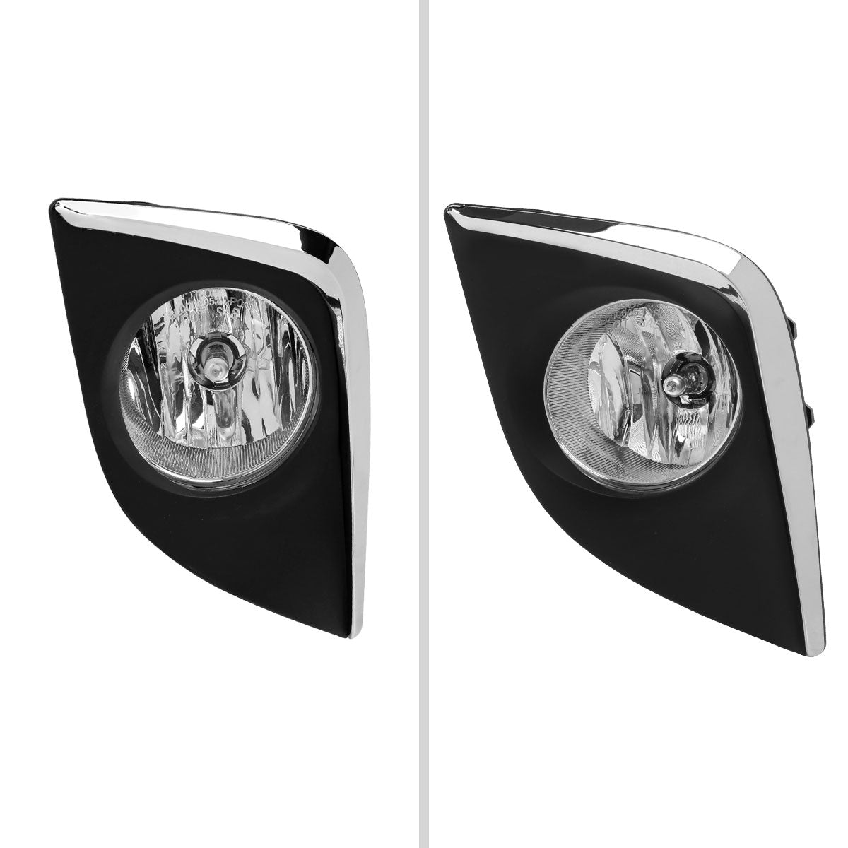 2014-2016 Toyota Corolla H16 Silver Bezel Fog Lights Kit (Chrome Housing/Clear Lens)