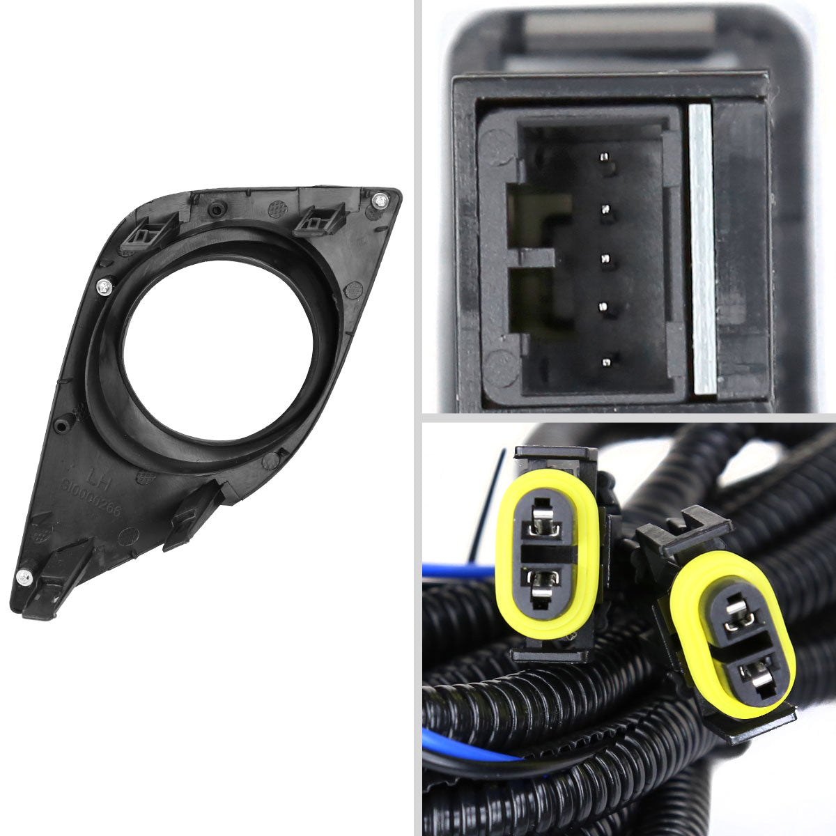 2014-2016 Toyota Corolla H16 Silver Bezel Fog Lights Kit (Chrome Housing/Clear Lens)