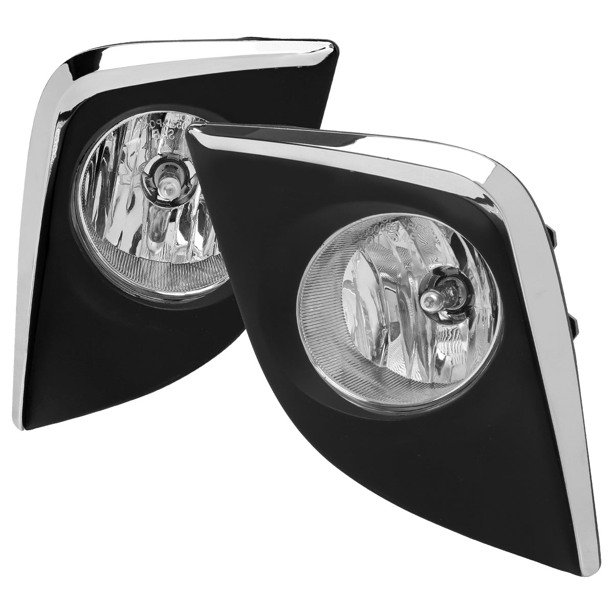 2014-2016 Toyota Corolla H16 Silver Bezel Fog Lights Kit (Chrome Housing/Clear Lens)