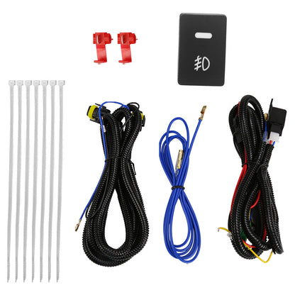 2017-2019 Toyota Corolla LED Fog Lights w/ Switch & Wiring Harness (Chrome Housing/Clear Lens)