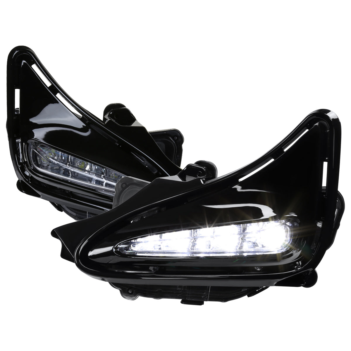 2017-2019 Toyota Corolla LED Fog Lights w/ Switch & Wiring Harness (Chrome Housing/Clear Lens)