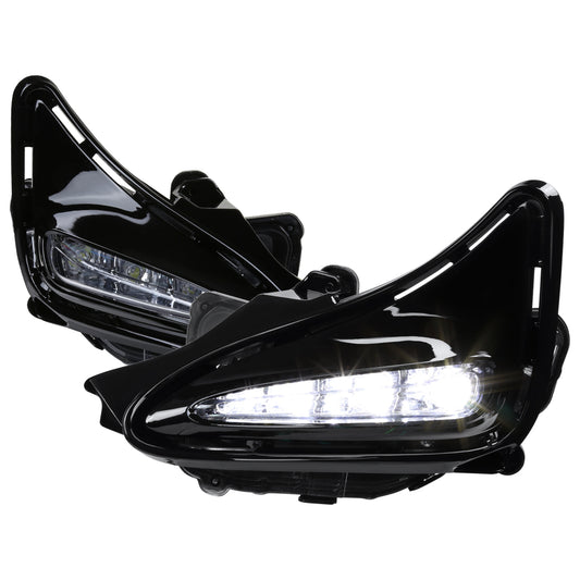 2017-2019 Toyota Corolla LED Fog Lights w/ Switch & Wiring Harness (Chrome Housing/Clear Lens)