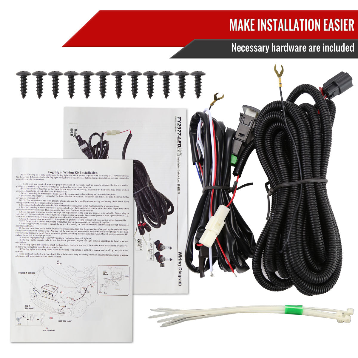 2022-2023 Toyota Corolla Cross LED Fog Lights Kit (Chrome Housing/Clear Lens)