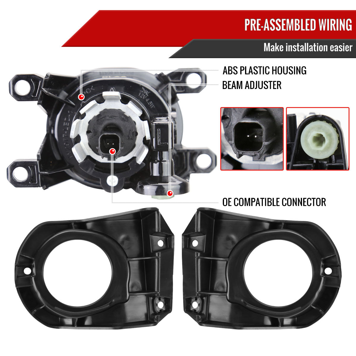 2022-2023 Toyota Corolla Cross LED Fog Lights Kit (Chrome Housing/Clear Lens)