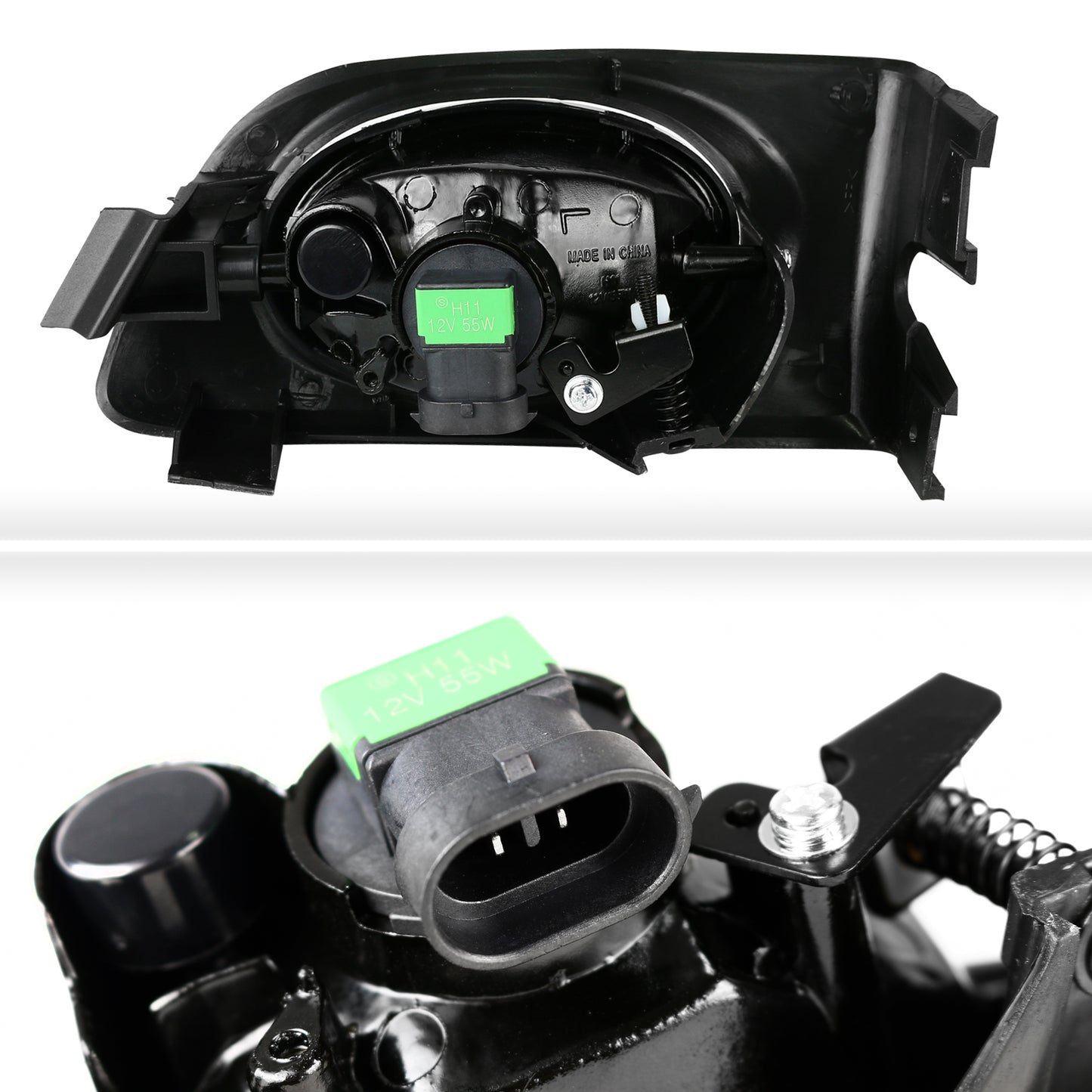 2001-2003 Honda Civic Coupe/Sedan 12V/55W H11 Fog Lights Kit (Chrome Housing/Smoked Lens)