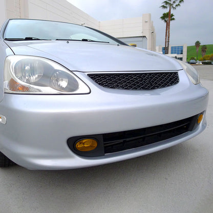 2002-2005 Honda Civic Si Hatchback H11 Fog Lights Kit (Chrome Housing/Amber Yellow Lens)