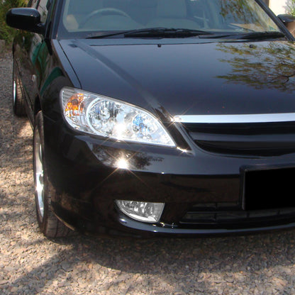 2004-2005 Honda Civic Coupe/Sedan H11 Fog Lights Kit - HZ (Chrome Housing/Clear Lens)