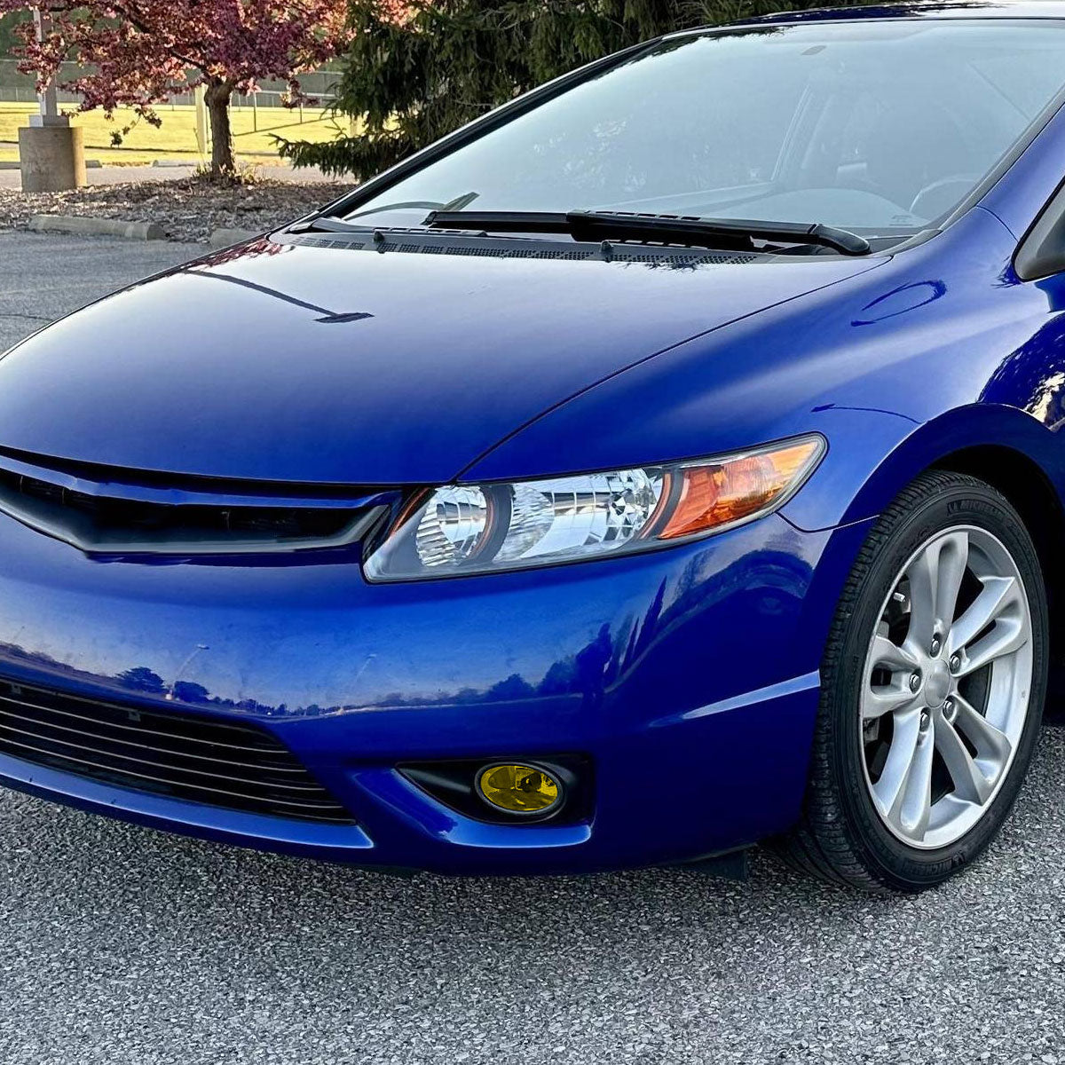 2006-2008 Honda Civic Coupe H11 Fog Lights Kit (Chrome Housing/Yellow Lens)