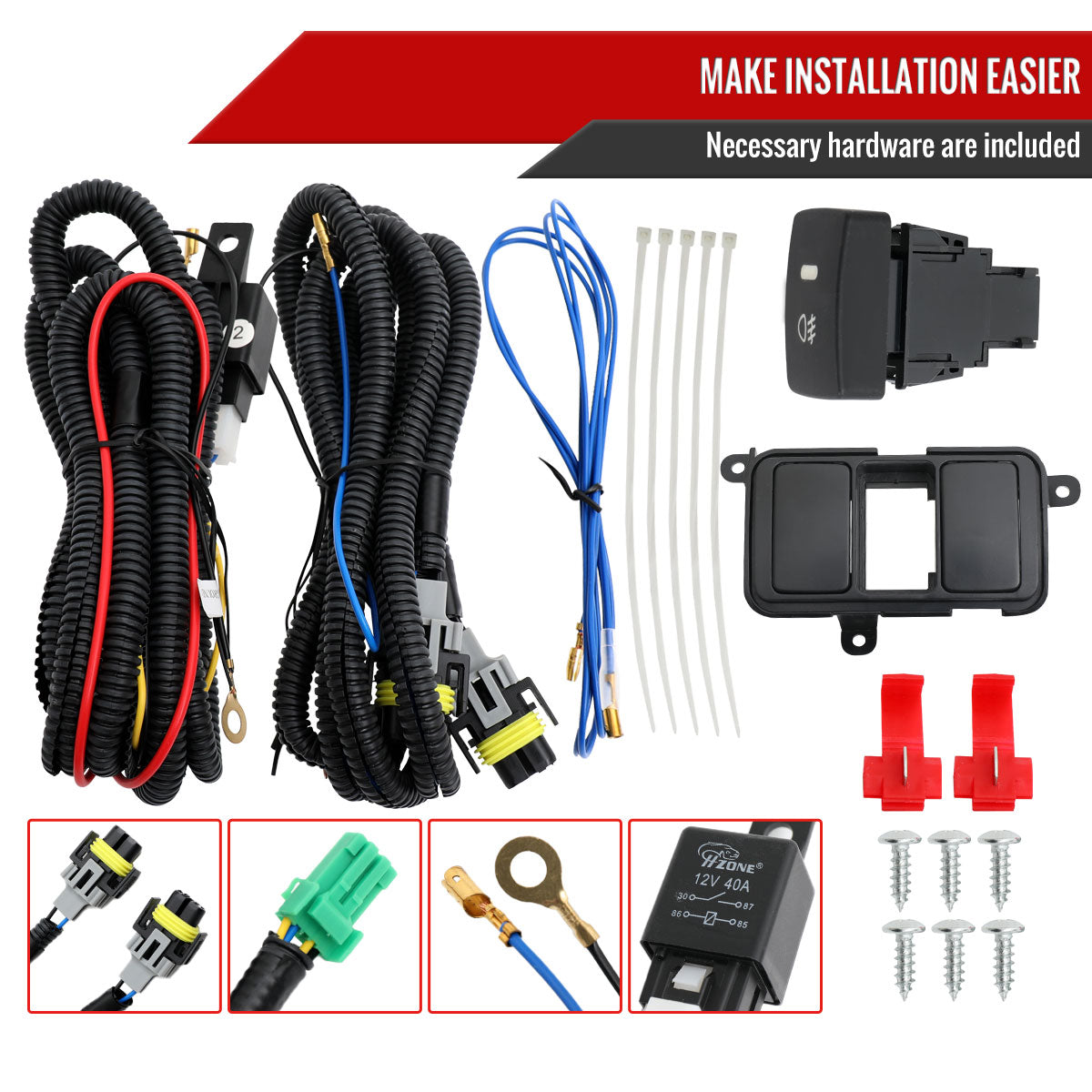 2006-2008 Honda Civic Coupe H11 Fog Lights Kit (Chrome Housing/Clear Lens)