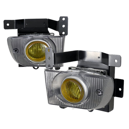1992-1995 Honda Civic Sedan H3 Fog Lights Kit (Chrome Housing/Yellow Lens)