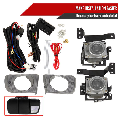1992-1995 Honda Civic Sedan H3 Fog Lights Kit w/ Switch & Wiring Harness (Chrome Housing/Clear Lens)