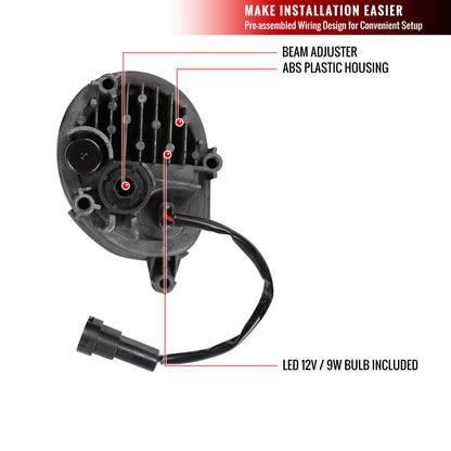 2017-2019 Mazda CX-5 LED Fog Lights Kit (Chrome Housing/Clear Lens)