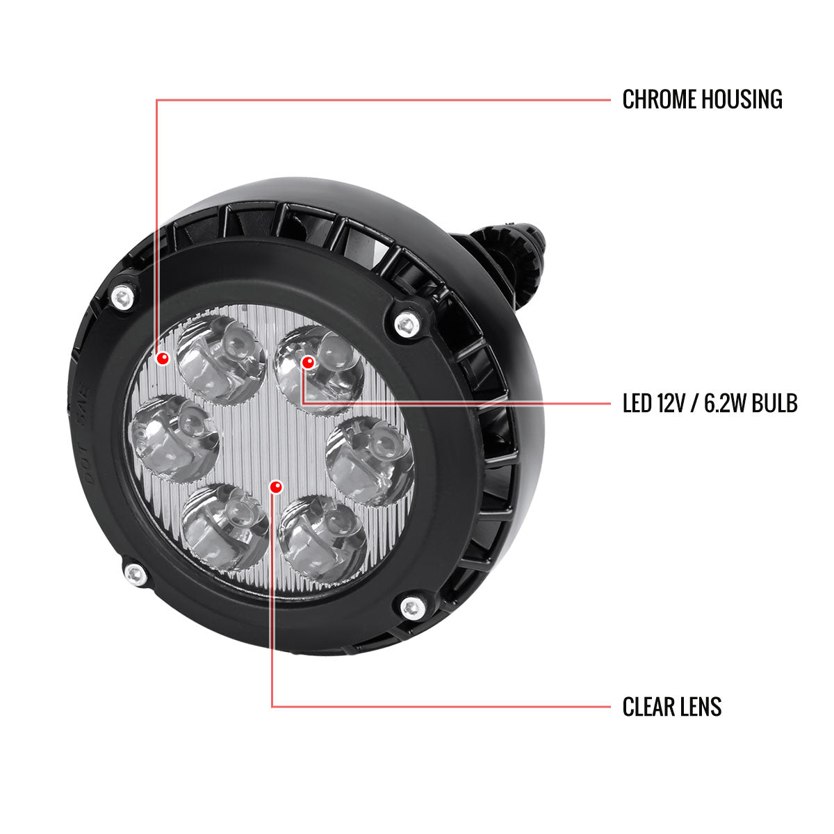 2007-2014 Chevrolet Tahoe/Suburban/ GMC Yukon/Yukon XL LED Fog Lights (Chrome Housing/Clear Lens)