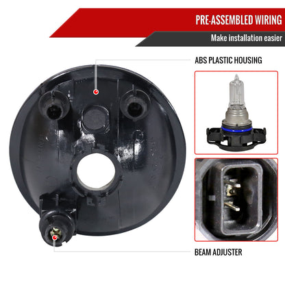 2007-2014 GMC Yukon/Yukon XL Chevrolet Suburban/Tahoe H16 Fog Lights Kit (Chrome Housing/Smoked Lens)