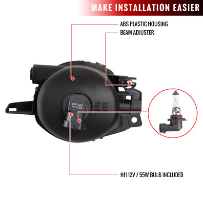 2006 BMW E90 3 Series 325i/330i / 2007-2008 3 Series 328i/335i Fog Lights (Chrome Housing/Clear Lens)